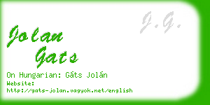 jolan gats business card